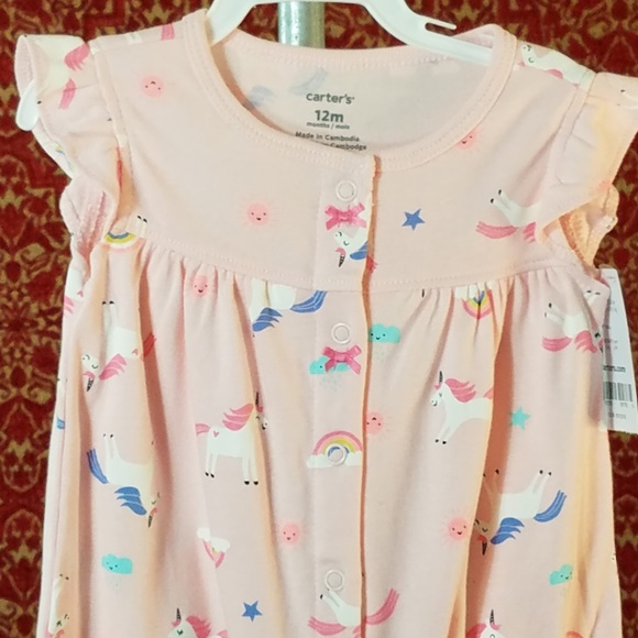 NEW CARTER'S Pink Unicorn onesie 12M ⚠️🕚 - Picture 2 of 4